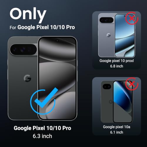 Magnetic for Google Pixel 10 Case& Pixel 10 Pro Case 6.3"-Black | Compatible with MagSafe,Military Grade Drop Protection,Heavy Duty Protection,Non-Slip,Shockproof 2-Layer Durable Bumper Case - color: Black, size: Pixel 10/10 Pro 6.3''