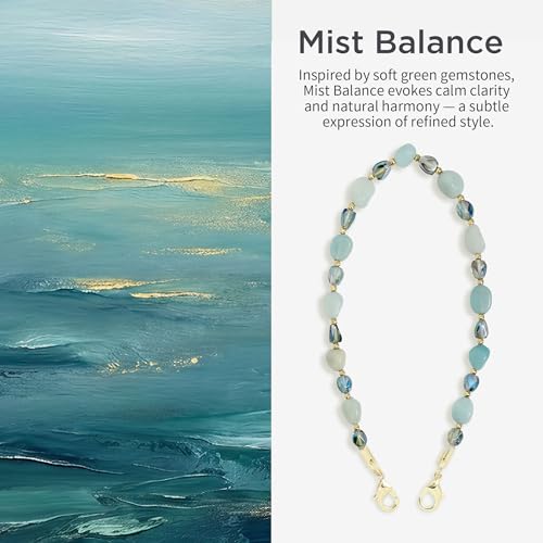 POSADINA Natural Stone Phone Charm, Beaded Healing Phone Wrist Strap, Handmade Cellphone Chain Lanyard with Tether Tab - color: Mist Balance