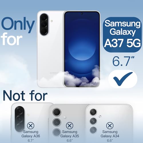 JETech Case for Samsung Galaxy A37, Anti-Yellowing, Clear | Shockproof Protection, Scratch Resistant Hard PC Back, Durable Transparent TPU Bumper - color: Clear, size: Galaxy A37