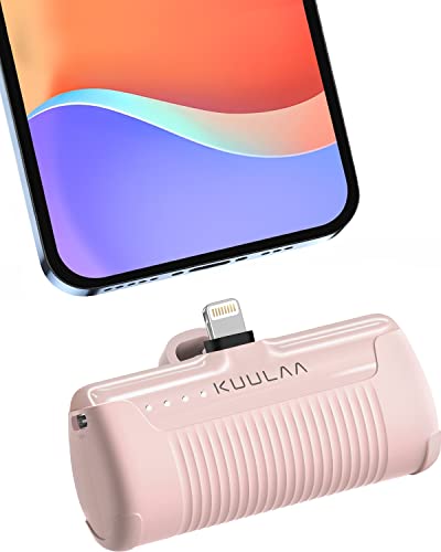 Kuulaa Portable Phone Charger, Small Power Bank 4500mAh Mini Power Bank for iPhone Cute Battery Pack Backup Charger Travel Compatible with iPhone 14/13/12/11/XS/XR (Pink) - color: Pink