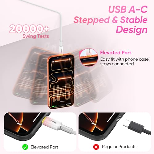 Pink USB A to USB C Cable 6FT 2-Pack, 60W Fast Charging, 480Mbps Data - color: Pink Gradient, size: 6FT