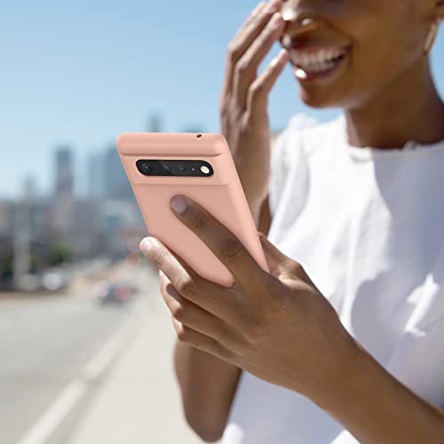 Silicone Phone Case Compatible with Google Pixel 6, Soft Protective Smart Phone Case for Women Men, Durable Anti-Scratch Shockproof Phone Cover Pink - color: Pink