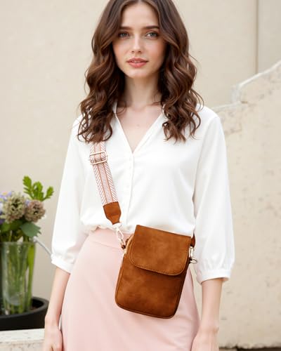 Fashion Small Crossbody Bags for Women Trendy Designer Cell Phone Purses | Adjustable Straps,with Card Holder,Detachable Wristlet Strap,small Cross Body Bag for Woman,Mini Bags,Travel Purse,Work,Gym - color: Brown