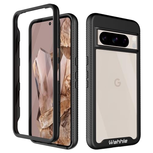 Compatible with Google Pixel 8 Pro Case, Built in Screen Protector Full Body Shockproof Slim Fit Bumper Protective Phone Cover Men Women-Black/Clear - size: Google Pixel 8 Pro