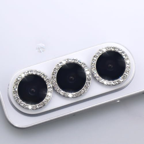 for Samsung Galaxy S26 / S26 Plus Camera Lens Protector, Bling Diamond Metal Ring Tempered Glass Lens Cover, Sparkly Rhinestone Accessories (Silver) - color: Silver