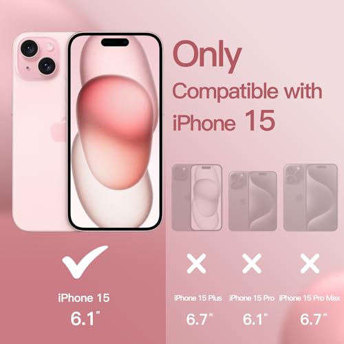 JETech Silicone Case for iPhone 15, Guava | Silky Soft Touch, Shockproof Protection, Scratch Resistant, Microfiber Lining - color: Guava, size: iPhone 15