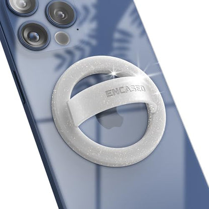 Encased Magnetic Phone Grip Holder (Compatible with MagSafe) Thin Silicone Finger Loop Ring for iPhone (Glitter) - color: Glitter