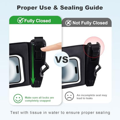 HEYSONG Waterproof Phone Pouch with Touch Screen, Secure Phone Protector for Beach, Kayaking & Water Activities, Fits Large Phones