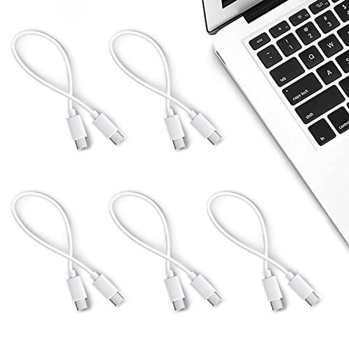 5-Pack 12 Inch Short USB C to USB C Cable White for iPhone 15 16 17 Pro Max - color: White
