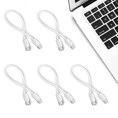 5-Pack 12 Inch Short USB C to USB C Cable White for iPhone 15 16 17 Pro Max - color: White