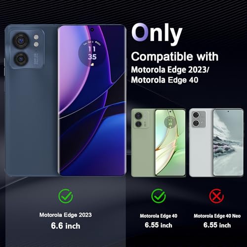 Case for Motorola Edge 2023/Motorola Edge 40, Military Grade Drop Protection Phone Case, Yellowing Resistant, Anti-Scratch Hard PC Back, Shockproof Hard Ultra-Thin Protective Cover, Clear - size: Motorola Edge 2023/Edge 40