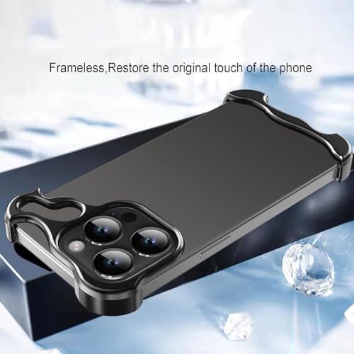 Frameless Phone Case Crafted for iPhone 14 Pro Max Black - color: Aluminum Black, size: iPhone 14 Pro Max
