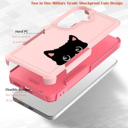 for Samsung Galaxy S26 5G Case: Cute Flowers Floral Design for Girls Women Slim Soft TPU Bumper Shockproof Silicone Cell Phone Cover (Cat Ear) - color: Fun Cat Ear