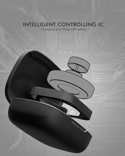 Doohoeek Updated Charging Case Compatible with Oura Ring 5 & 4 & 3 Charger, Wireless Power Station Fits Official Chargers & Fit All-Sized Rings Gen 5 & 4 & 3 1000mAh (Official Charger NOT Included) - color: Black