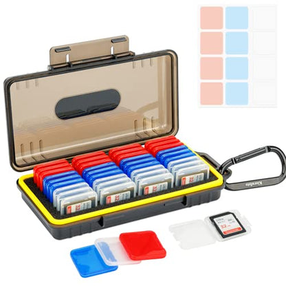 Kiorafoto SD Card Case w 36PCS Individual Clear Plastic Memory Card Holder - color: for 36 SD Cards（With Box）