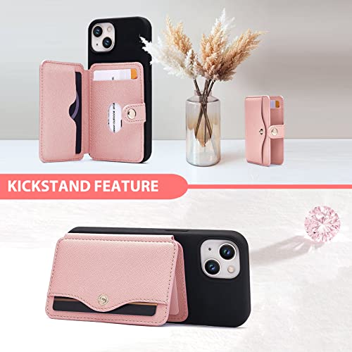Phone Wallet Stick on for Cases Small Wallet for Women with Adhesive - color: Baby Pink