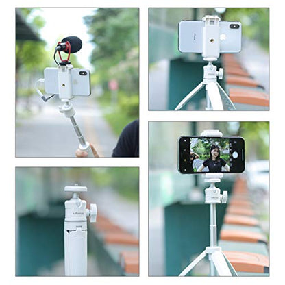 ULANZI Extension Pole Tripod Mini Selfie Stick Stand Handle Grip Vlogging - color: White