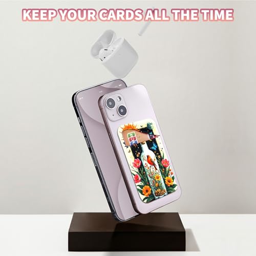 Phone Credit Card Holder Stick on, Cell Phone Pocket Self Adhesive Stretchy Stick on Wallet ID Credit Card Case Pouch Sleeve with Flap for All Smartphones, Drift Bottle Flowers - color: Drift Bottle Flowers