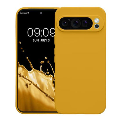kwmobile Case Compatible with Google Pixel 9 Pro XL Case - Protective Slim TPU Phone Cover - Soft Matte Finish - Honey Yellow - color: honey yellow