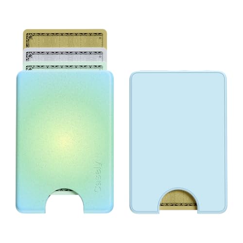 Casely MagWallet | Aura | Inner Glow | Green | Slim Wallet Card Holder | Compatible with MagSafe | Soft-Touch Hard Silicone | Holds Up to 3 Cards - color: Aura | Inner Glow | Green