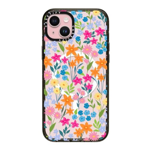 CASETiFY for iPhone 15 Plus Case - Impact Compatible with MagSafe | 8.2 ft. 4x Military Grade Drop Protection | bright spring flowers - daisy floral pattern | Black - color: 05. bright spring flowers, size: Iphone 15 Plus (6.7")