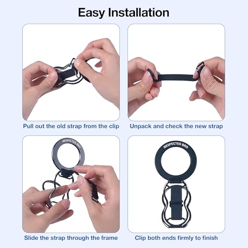 RESPECTED-BRO-3-PCS-Elastic-Strap for Magnetic Phone Grip Stand with Finger Strap, 4-in-1 Magnetic Ring Holder, Kickstand and Elastic Strap for Smartphones (Rose Gold) - color: Rose Gold Elastic Strap