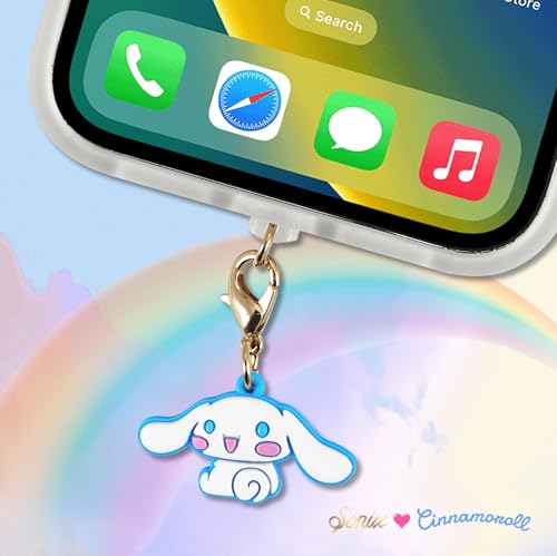 Sonix x Sanrio Dust Plugs - USB C + Lightning Compatible - Sanrio Silicone Character Charging Port Charms (3 Pack) - Hello Kitty, Cinnamoroll, Kuromi - color: Clear/Colorless