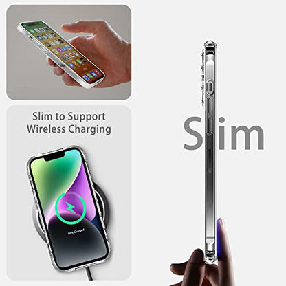 JJGoo Compatiable with iPhone 14 Case Clear, Transparent Shockproof Phone Case, Slim Anti-Scratch Hard PC Back Protective Cover Bumper, Clear - color: Clear