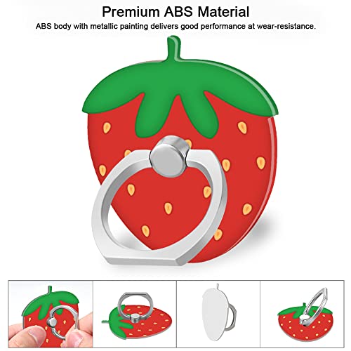 Bonoma Phone Ring Stand Holder,3-Pack 360 Degree Rotation Strawberry - color: Strawberry-3
