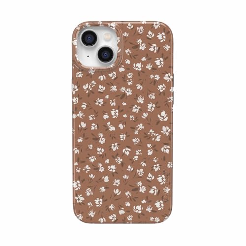 Casely iPhone 14 Plus Case | Mocha Meadow | Tiny Flowers | Compatible with MagSafe | Classic Ultra Slim Design - color: Mocha Meadow | Tiny Flowers