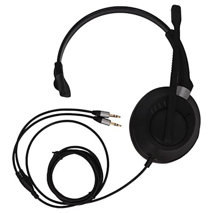 ciciglow Telephone Headset, Monaural Headset Built in HD Microphone Noise Cancellation 3.5mm Corded Communication Single Sided Ear Headphone Suitable for PC