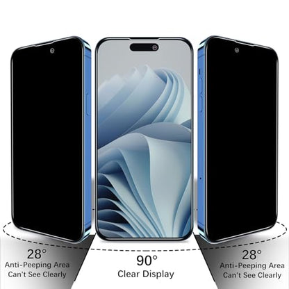 2+2 Pack Privacy Screen Protector for iPhone 14 Pro Tempered Glass - size: (Privacy)iPhone 14 Pro 6.1 Inch