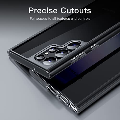 JETech Case for Samsung Galaxy S23 Ultra, Anti-Yellowing, Black | Shockproof Protection, Scratch Resistant Hard PC Back, Durable Transparent TPU Bumper - color: Black