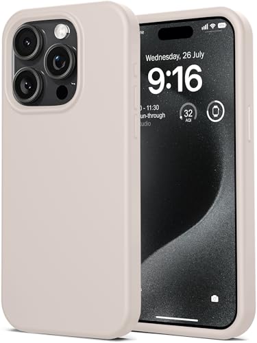 IceSword Compatible with iPhone 16 Pro Case Stone Beige Tan Taupe, Silicone Phone Case Cover Slim Protective Thin, Soft Neutral Premium Gel Anti Scratch Cream [Shockproof] 6.3 inch 16Pro - Stone - color: Stone, size: iPhone 16 Pro (6.3 inch)