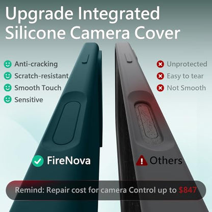 FireNova Magnetic for iPhone 17 Pro Max Case, 6.9", Teal | Compatible with MagSafe, Integrated Silicone Camera Control Button, Camera Protection, Anti-Scratch Soft Microfiber Lining - color: Teal, size: Iphone 17 Pro Max