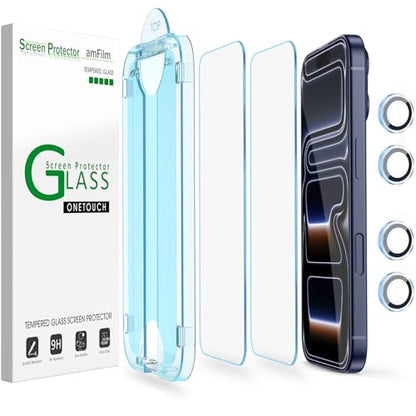 amFilm OneTouch for iPhone 17 Pro Max Screen Protector 6.9'' Tempered Glass - size: 17P-6.9”