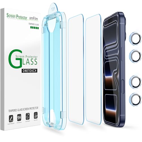 amFilm OneTouch for iPhone 17 Pro Max Screen Protector 6.9'' Tempered Glass - size: 17P-6.9”