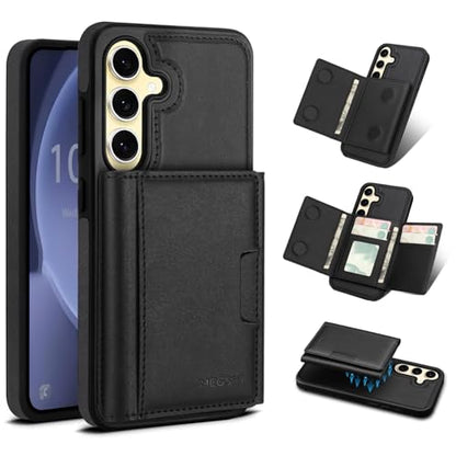 for Samsung Galaxy S23 FE Wallet Case, 2-in-1 Detachable Magnetic Wallet Case, Card Holder RFID Blocking, Fashionable Faux Leather Card Slot & Folding Design (Black) - color: Black, size: Samsung Galaxy S23 FE