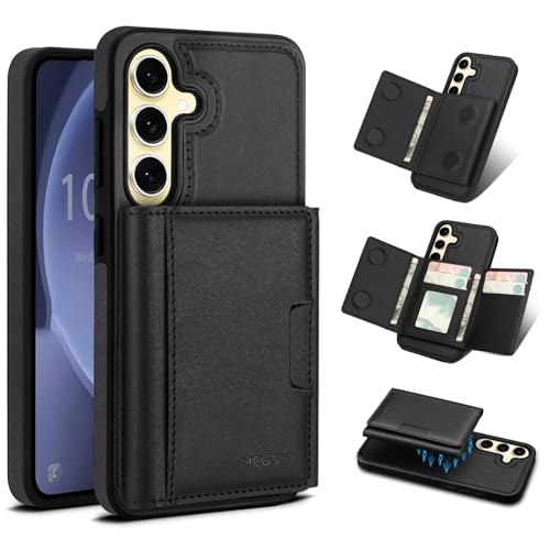 for Samsung Galaxy S24 Plus Wallet Case, 2-in-1 Detachable Magnetic Wallet Case, Card Holder RFID Blocking, Fashionable Faux Leather Card Slot & Folding Design (Black) - color: Black, size: Samsung Galaxy S24plus