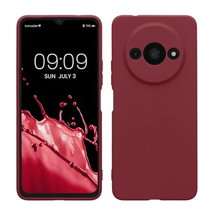 kwmobile Case Compatible with Xiaomi Redmi A3 Case - Protective Slim TPU Phone Cover - Soft Matte Finish - Bordeaux Violet - color: bordeaux violet