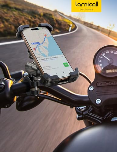 Lamicall Motorcycle Phone Mount Holder with Metal Extension Arm