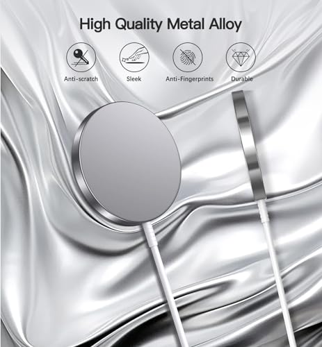 Magnetic Wireless Charger, 2-Pack 15W Fast Mag-Safe Stand for iPhone 17-12 - color: Silver