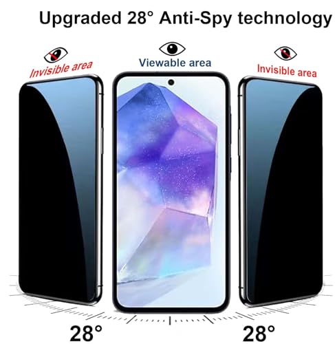 2 Pack for Samsung Galaxy A55 Privacy Screen Protector [Not Glass], Anti-Spy Flexible TPU Film HD Ultra-Thin Bubble Free Case Friendly Full Coverage Hydrogel Film for A55 6.6-inch