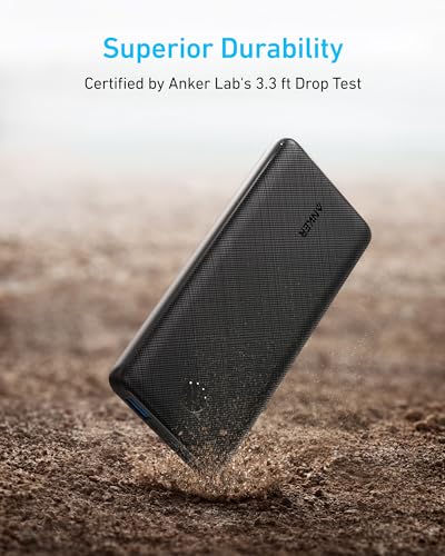 Anker Power Bank, 10,000mAh Portable Charger, PowerIQ USB-C Battery Pack - color: Black