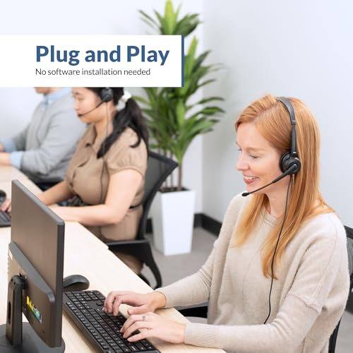Cyber Acoustics AC-104ENC Mono USB Headset with ENC, in-Line Controls - style: USB Mono ENC Headset