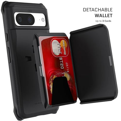 Ghostek Exec Google Pixel 8 Wallet Case, Detachable Magnetic Credit Card Holder, Kickstand, Compatible with Wireless Charging (6.2 Inch, Black) - color: Black, size: Pixel 8