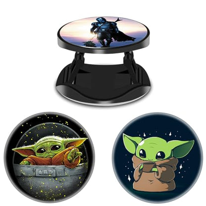 3 Pack/Multifunction Cell Phone Stand Holder and Grip Green Cute Foldable Phone Kickstand Mount Compatible for Smartphones