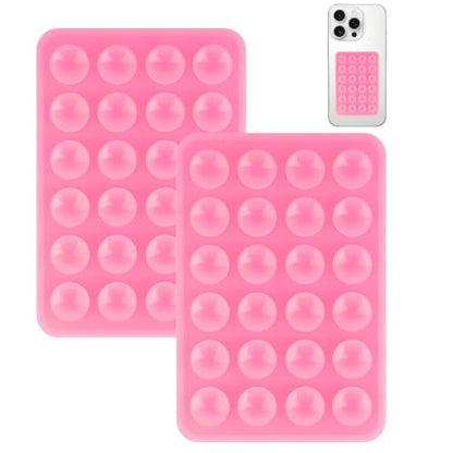 Yojaro 2 Pack Silicone Suction Phone Case Mount, Silicon Adhesive Smartphones Stand Sticky, Non Slip Suction Cup, Hands-Free Phone Accessories Holder for Selfies and Videos Pink - color: Pink
