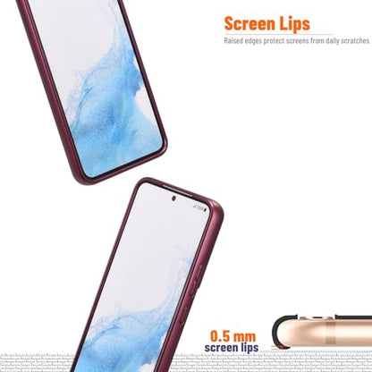 Magnetic for Samsung Galaxy S21 Plus Case,Soft Silicone Slim Fit Anti-Scratch Phone Case Cover with Camera Protection,Compatible with MagSafe,Burgundy - color: Burgundy, size: S21 Plus