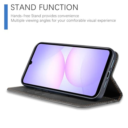 Wallet Case for Samsung Galaxy A07/A06 5G 6.7 inch 2025/2024 - PU Leather Flip Cover with Card Holder Slots, Strong Magnetic Folio Phone Case, Black - color: Black, size: Samsung Galaxy A07/A06 6.7"